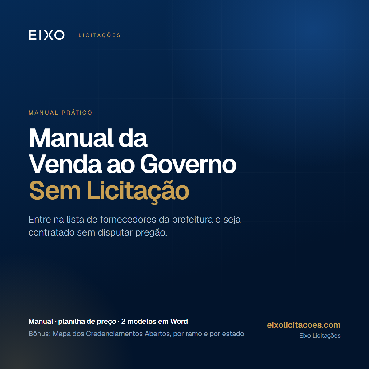 Manual da Venda ao Governo Sem Licitação